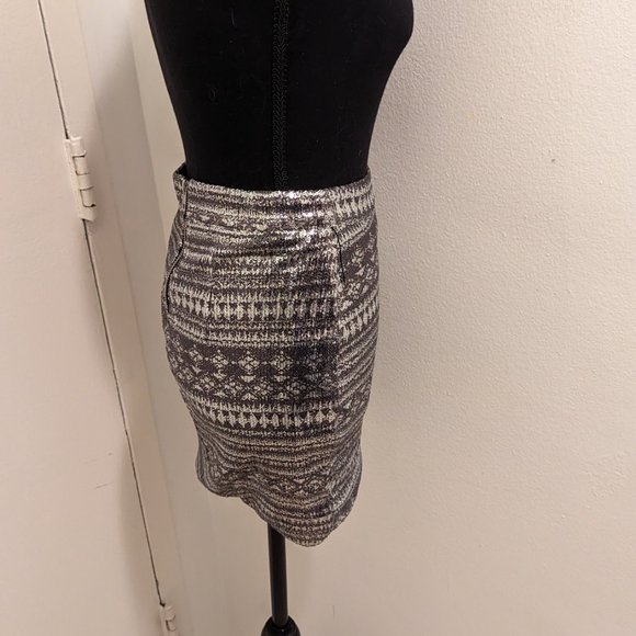 Sequin Skirt with Zipper: Siver & Grey - Picture 9 of 10